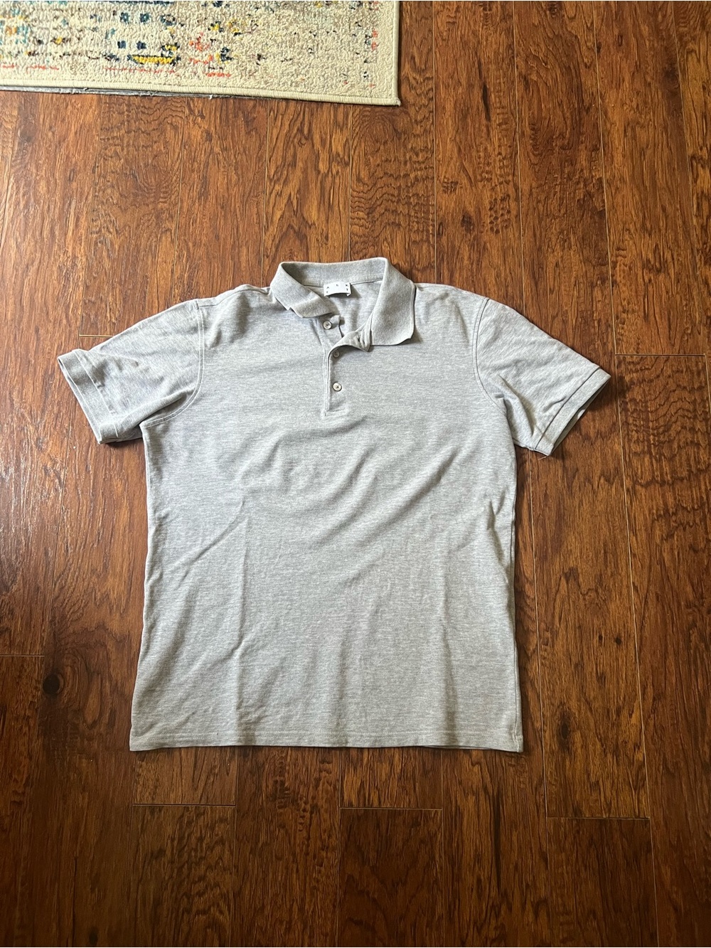 Asket The Pique Polo Shirt Grey Men's Size Small Organic Cotton